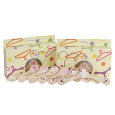 BeBeHook 優質孩童 Bokdam Eun Zodiac Character Pine Wood Wood Hanger B, 雞、狗、豬、猴、羊、馬, 6件