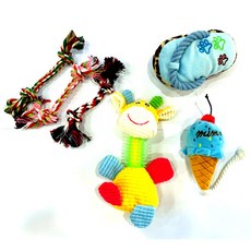 狗狗壓力緩解牙線玩具 6種組, 牙線（隨機發貨）、冰淇淋（藍色）、乳溝（混色）、牙籤（隨機發貨）, 1套