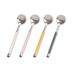 Bogen Kara 茶匙 4件組 銀色, 白色, 粉紅色, 維他命色, 橄欖色, 1套