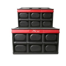 XFIT 折疊式硬殼後車箱收納箱 2件組, 混色