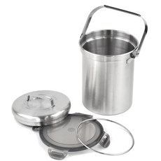 不鏽鋼廚餘桶 3L+蓋子 2入組, 混色