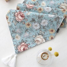 DECOTONIK 復古桌旗, 藍色, 2人座(寬 25cm x 長 130cm), 1個