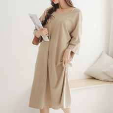 GLAM GONGGAM 女款V領棉質長版連身睡衣