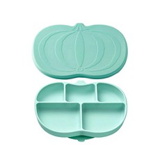 mommy's table 嬰兒吸盤式餐盤+餐盤蓋, 薄荷綠, 餐盤+蓋子