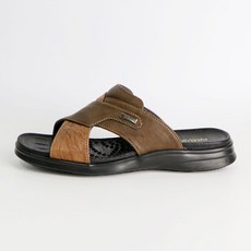 雙層氣墊男性休閒辦公室拖鞋 Motion, 棕色, 265