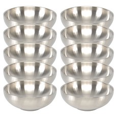 霧面不鏽鋼雙層冷麵碗 19cm, 單一顏色, 10個