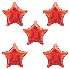 별 대즐러 은박 풍선 45cm, 레드, 5개