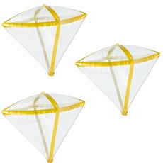 Ultra Shape 金屬飾邊鑽石鋁箔氣球, 金色, 3個