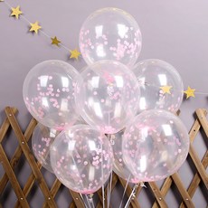 파티해 써클 컨페티풍선 20p + 손펌프 랜덤발송 +컬링리본 + 스펀지닷 세트, 핑크, 1세트
