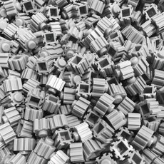 Brick World Tok Tok Play 顏色變形塊拉鍊支架補充裝 500p, 灰色的