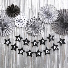 스타 생일 파티 장식세트, 샤인 블랙, 1세트