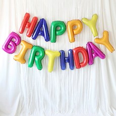 HAPPY BIRTHDAY 鋁箔氣球窗簾組, 蠟筆, 1套
