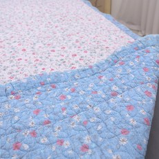 monshare 碎花水洗棉被兼薄墊, 藍色