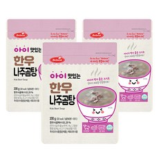Bebest 孩童即食料理包, 羅州牛骨湯, 200g, 3包