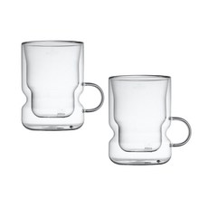 Curva雙層把手玻璃杯, 單色, 2個