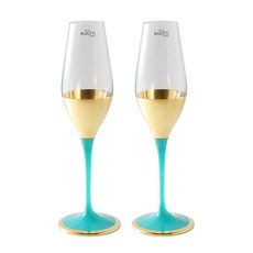 CASA MUUTTI Primo 長笛香檳杯 藍綠色, 2個