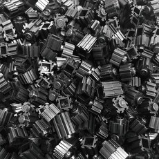 Brick World Tok Tok Play 顏色變形塊拉鍊支架補充裝 500p, 黑色的