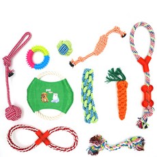 NYANGGEULDAENGGEUL 狗貓拔河玩磨牙症玩具 10 件套, 混色, 1套