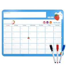 MOLANG 磁性橫式月間計畫板+磁性白板筆 3入