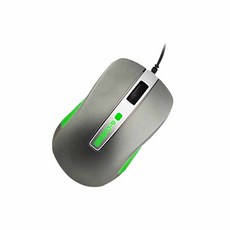 지클릭커 무소음 유선 마우스, GM-E2000, 실버그레이