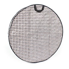 韓國製三層絎縫圓形餐桌罩, 海軍藍, 1個