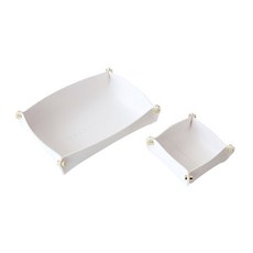 DECOTONIK 素面皮革托盤 L + S 套組, 白色, 1套