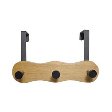 Walled Garden 波浪門後掛勾 3連勾, 黑色的, 1個