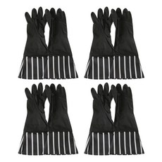 風橡膠手套 M, 黑色條紋, 4套, 中( M)