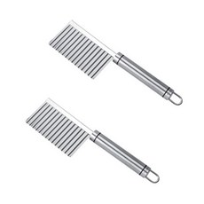 LOOC-CO 長柄全不鏽鋼波浪馬鈴薯刀, 單一顏色, 2個