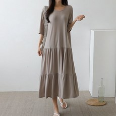 BONBONSTORY 素色孕婦蛋糕連身裙