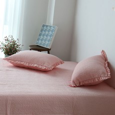 RIN'S HOME 基本款條紋絎縫被墊組, 粉色的