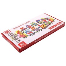 數字原木磁性火車遊戲組 27件, 混合顏色, 1套