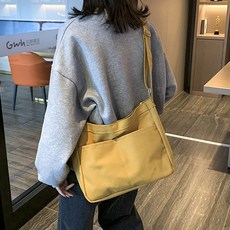 GENIAL 雙口袋素色帆布斜背包 GA2270