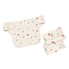 with organic 孩童圍兜口水巾+背帶口水巾 2條組, 動物臉款, 1組