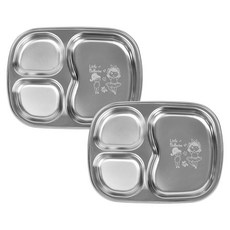 小小芭蕾舞伶不鏽鋼點心盤 3格 2入, 單一顏色, 2個