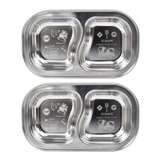 工程車2格不鏽鋼餐盤, 單色, 餐盤, 2個