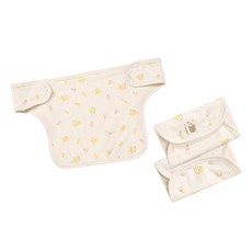 with organic 孩童圍兜口水巾+背帶口水巾 2條組, 小雞款, 1組