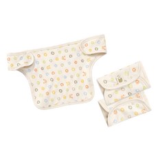 with organic 孩童圍兜口水巾+背帶口水巾 2條組, 漩渦動物款, 1組