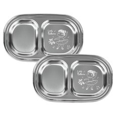 小芭蕾舞伶不鏽鋼點心盤 2格, 單一顏色