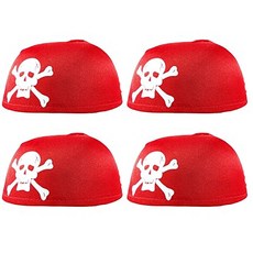 Stupid 海盜頭巾帽, 紅色, 4個