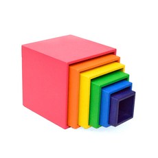 GabeFamily 巨型彩虹方塔學習教具 KS5920, 深粉紅, 橘色, 黃色, 綠色, 藍色, 深紫色, 1個