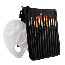 OON 藝術水彩筆刷 12入+收納袋+調色盤組, 12種, 1套