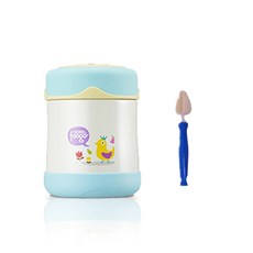 THERMOS 膳魔師 Foogo系列副食品保溫杯 290ml+奶瓶清潔刷 隨機出貨, 藍色, 1組
