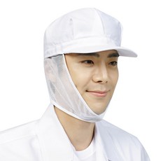 TEAM COOK 男士下巴網狀衛生帽 TSSF-213, 白色, 1個