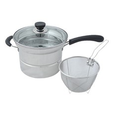 HOGASTORY 多功能單柄不鏽鋼湯鍋+蒸盤+撈麵濾網+鍋蓋組, 1組
