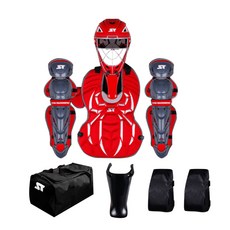 스톰 19 스파이더 포수장비세트, RED + GRAY, 1개