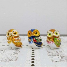 小貓頭鷹迷你公仔3件組, 混合色