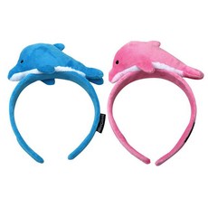 海豚玩偶髮箍 2種組, 藍色, 粉色, 1套