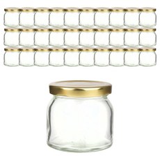 GAIN global 嬰兒食品玻璃瓶+金蓋, 165毫升, 60組