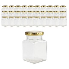 GAIN global 方形藥草小玻璃瓶+金蓋, 60組, 150毫升